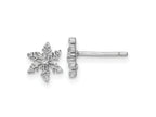 FJC Finejewelers 925 Sterling Silver Button Rhodium-plated Polished CZ Snowflake Earrings 7 mm x 6 mm