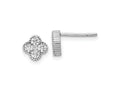 FJC Finejewelers 925 Sterling Silver Button Rhodium-plated CZ Post Earrings 7 mm x 7 mm