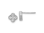 FJC Finejewelers 925 Sterling Silver Button Rhodium-plated CZ Post Earrings 7 mm x 7 mm