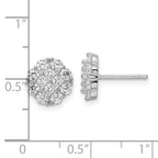 FJC Finejewelers 925 Sterling Silver Button  Polished Flower Cluster CZ Post Earrings 9 mm