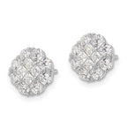 FJC Finejewelers 925 Sterling Silver Button  Polished Flower Cluster CZ Post Earrings 9 mm