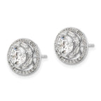 FJC Finejewelers 925 Sterling Silver Button Polished CZ 6mm Stud Earrings with Jackets 12 mm x 12 mm