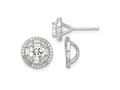 FJC Finejewelers 925 Sterling Silver Button Polished CZ 6mm Stud Earrings with Jackets 12 mm x 12 mm