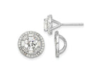 FJC Finejewelers 925 Sterling Silver Button Polished CZ 6mm Stud Earrings with Jackets 12 mm x 12 mm