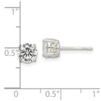 FJC Finejewelers 925 Sterling Silver Stud Round CZ Post Earrings 6 mm x 6 mm