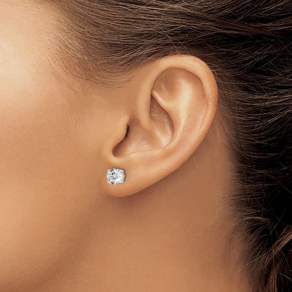 FJC Finejewelers 925 Sterling Silver Stud Round CZ Post Earrings 6 mm x 6 mm