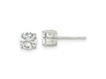 FJC Finejewelers 925 Sterling Silver Stud Polished CZ Circle Post Earrings 6 mm
