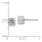 FJC Finejewelers 925 Sterling Silver Stud Round CZ Post Earrings 6 mm