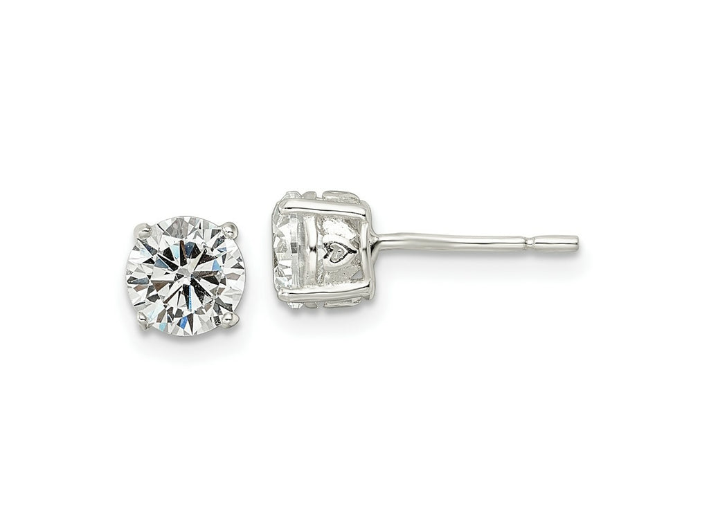 FJC Finejewelers 925 Sterling Silver Stud Round CZ Post Earrings 6 mm