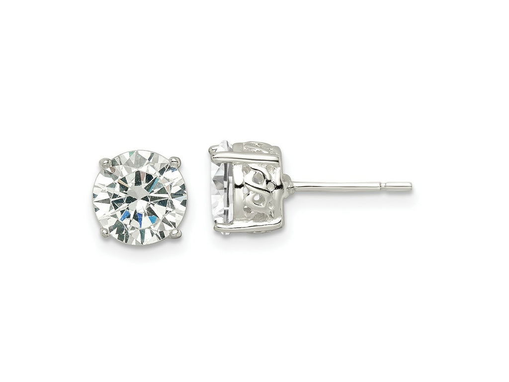 FJC Finejewelers 925 Sterling Silver Stud Polished CZ Circle Post Earrings 8 mm