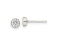 FJC Finejewelers 925 Sterling Silver Stud Polished CZ Post Earrings 5 mm