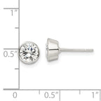 FJC Finejewelers 925 Sterling Silver Stud Polished CZ Circle Post Earrings 7 mm