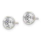 FJC Finejewelers 925 Sterling Silver Stud Polished CZ Circle Post Earrings 7 mm