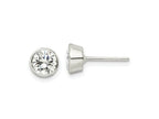 FJC Finejewelers 925 Sterling Silver Stud Polished CZ Circle Post Earrings 7 mm