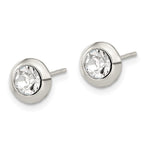 FJC Finejewelers 925 Sterling Silver Stud Polished Round Bezel CZ Post Earrings 7 mm