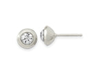 FJC Finejewelers 925 Sterling Silver Stud Polished Round Bezel CZ Post Earrings 7 mm