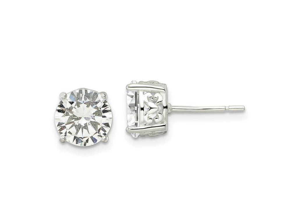 FJC Finejewelers 925 Sterling Silver Stud Polished CZ Circle Post Earrings 8 mm x 8 mm