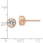 FJC Finejewelers 925 Sterling Silver Stud Polished Rose-tone 6mm CZ Bezel Post Earrings 7 mm x 7 mm