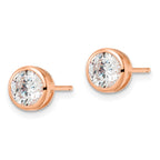 FJC Finejewelers 925 Sterling Silver Stud Polished Rose-tone 6mm CZ Bezel Post Earrings 7 mm x 7 mm