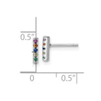 FJC Finejewelers 925 Sterling Silver Button Polished Multi-Color CZ Post Earrings 8 mm x 1 mm