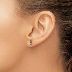 FJC Finejewelers 925 Sterling Silver Button Polished Multi-Color CZ Post Earrings 8 mm x 1 mm