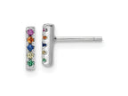 FJC Finejewelers 925 Sterling Silver Button Polished Multi-Color CZ Post Earrings 8 mm x 1 mm
