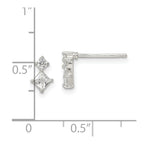 FJC Finejewelers 925 Sterling Silver Button Polished Two Square CZ Post Earrings 7 x 5 mm