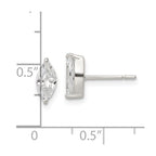 FJC Finejewelers 925 Sterling Silver Polished 9x Marquise CZ Stud Earrings 9 x 4 mm