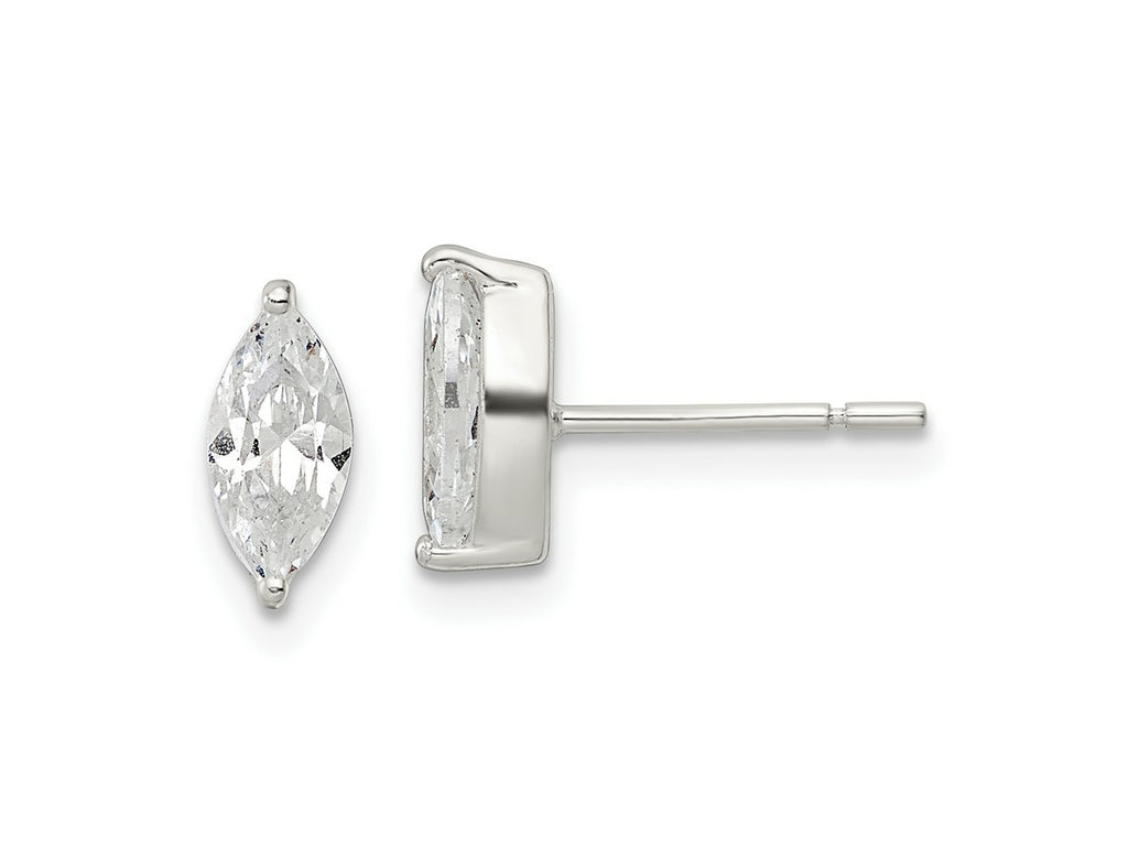 FJC Finejewelers 925 Sterling Silver Polished 9x Marquise CZ Stud Earrings 9 x 4 mm