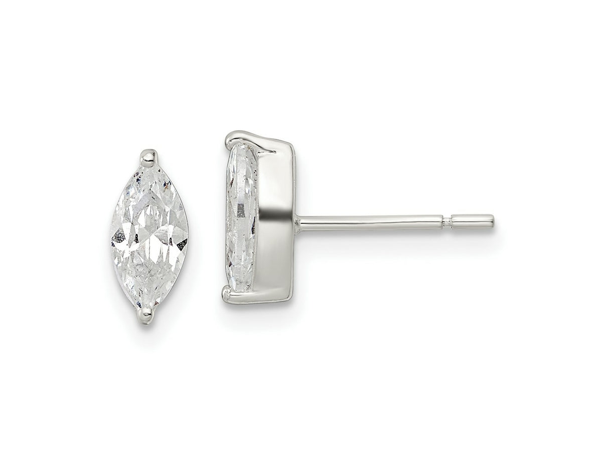 FJC Finejewelers 925 Sterling Silver Polished 9x Marquise CZ Stud Earrings 9 x 4 mm