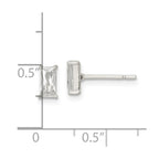 FJC Finejewelers 925 Sterling Silver Polished 6x Emerald-shape CZ Stud Earrings 6 x 3 mm