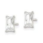 FJC Finejewelers 925 Sterling Silver Polished 6x Emerald-shape CZ Stud Earrings 6 x 3 mm