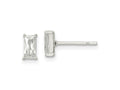 FJC Finejewelers 925 Sterling Silver Polished 6x Emerald-shape CZ Stud Earrings 6 x 3 mm