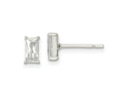 FJC Finejewelers 925 Sterling Silver Polished 6x Emerald-shape CZ Stud Earrings 6 x 3 mm