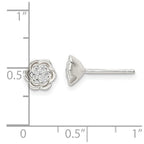 FJC Finejewelers 925 Sterling Silver Button Polished Floral CZ Post Earrings 7 x 6 mm