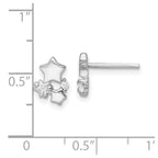 FJC Finejewelers 925 Sterling Silver Button Rhodium Plated Polished CZ Stars Post Earrings 9 x 6 mm