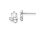 FJC Finejewelers 925 Sterling Silver Button Rhodium Plated Polished CZ Stars Post Earrings 9 x 6 mm