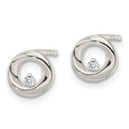 FJC Finejewelers 925 Sterling Silver Button Polished CZ Circle Post Earrings 8 x 8 mm