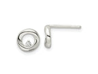 FJC Finejewelers 925 Sterling Silver Button Polished CZ Circle Post Earrings 8 x 8 mm
