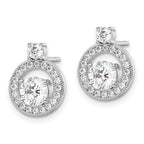 FJC Finejewelers 925 Sterling Silver Button  Polished CZ Halo Circle Post Earrings 14 x 11 mm