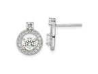 FJC Finejewelers 925 Sterling Silver Button  Polished CZ Halo Circle Post Earrings 14 x 11 mm