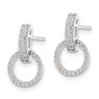 FJC Finejewelers 925 Sterling Silver Rhodium Plated Polished CZ Circle Post Dangle Earrings 15 x 9 mm