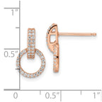 FJC Finejewelers 925 Sterling Silver Rose-tone Polished CZ Circle Post Dangle Earrings 15 x 9 mm
