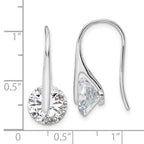 FJC Finejewelers 925 Sterling Silver Rhodium Plated Polished Round CZ Dangle Earrings 24 x 10 mm