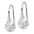 FJC Finejewelers 925 Sterling Silver Rhodium Plated Polished Round CZ Dangle Earrings 24 x 10 mm