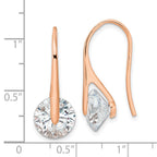 FJC Finejewelers 925 Sterling Silver Rose-tone Polished Round CZ Dangle Earrings 24 x 10 mm