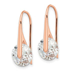 FJC Finejewelers 925 Sterling Silver Rose-tone Polished Round CZ Dangle Earrings 24 x 10 mm