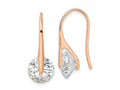 FJC Finejewelers 925 Sterling Silver Rose-tone Polished Round CZ Dangle Earrings 24 x 10 mm