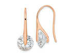 FJC Finejewelers 925 Sterling Silver Rose-tone Polished Round CZ Dangle Earrings 24 x 10 mm