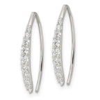 FJC Finejewelers 925 Sterling Silver Dangle Polished CZ Threader Earrings 20 x 2 mm